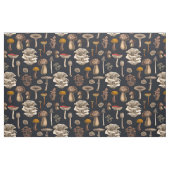 Tissu Wild Mushrooms on graphite black (Yard)
