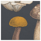 Tissu Wild Mushrooms on graphite black (Fermer)