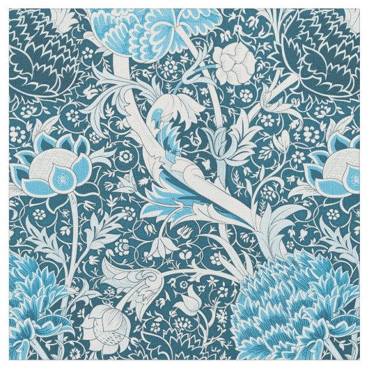 Tissu William Morris Blue Floral Pattern Pre-Raphaelites (Fermer)