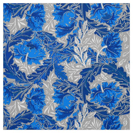 Tissu William Morris Floral, Sapphire Blue and Grey (Échantillon)