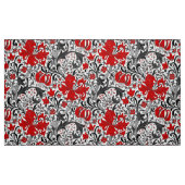 Tissu William Morris Iris et Lily, noir, blanc et rouge (Fat Quarter)
