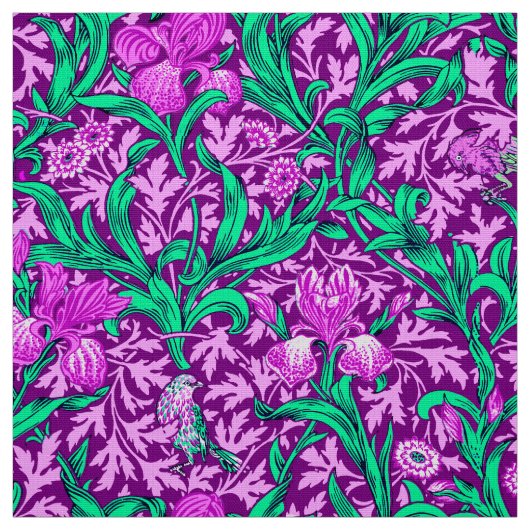 Tissu William Morris Irises, Améthyste violet (Échantillon)