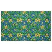 Tissu William Morris Irises, jaune et bleu de cobalt (Fat Quarter)