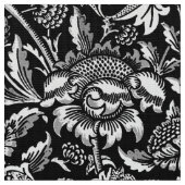 Tissu William Morris Sunflower, noir et blanc (Fermer)