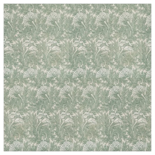 Tissu William Morris tulip fond textile vert (Échantillon)