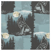 Tissu Wolf Howling À Moon Design Motif (Fermer)