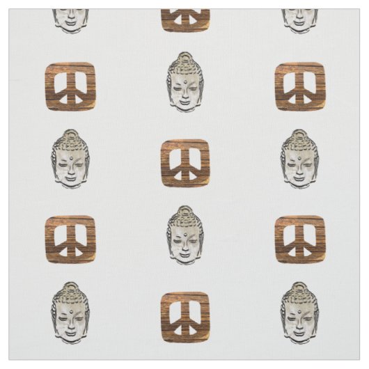 Tissu Wood Peace & Sephia Bouddha Impression (Échantillon)