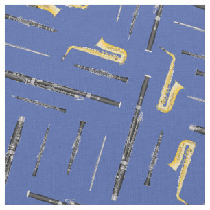 Tissu Woodwind Band Instruments Musicien de musique Blue