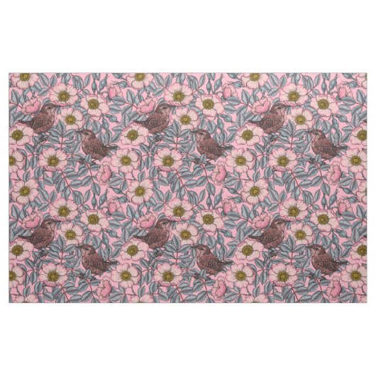 Tissu Wrens en rose (Fat Quarter)