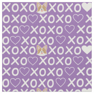 Tissu Xo xo aime le chien. Coeur doux. Rose pastel