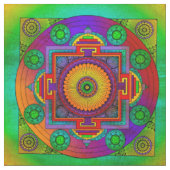 Tissu YANTRA - grande roue - violet vert (Fermer)