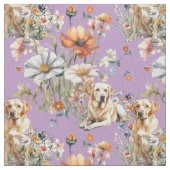 Tissu Yellow Labrador Dogs Seamless Pattern (fermé)