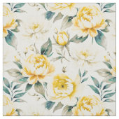 Tissu Yellow Watercolor Floral Botanical (Échantillon)