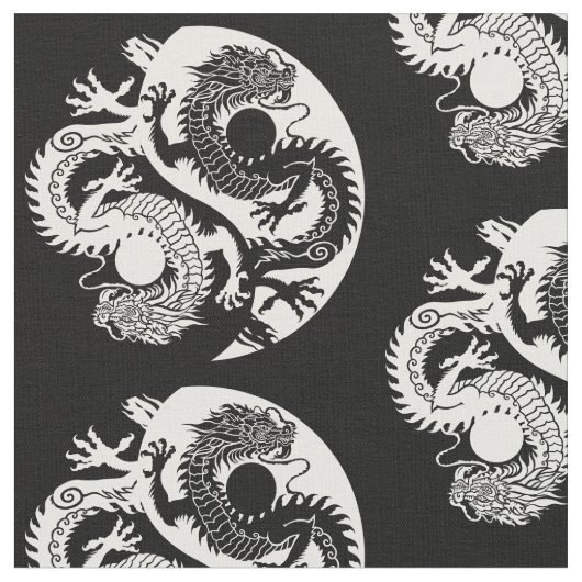 TISSU YIN YANG DEUX DRAGONS (Fermer)