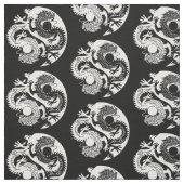 TISSU YIN YANG DEUX DRAGONS (Échantillon)