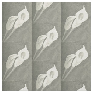 Tissu Zantedeschias de charbon de bois