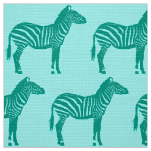 Tissu Zebra Print - Turquoise et Aqua