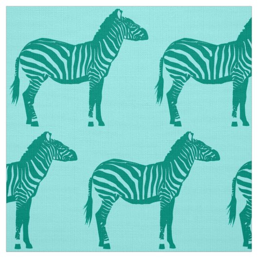 Tissu Zebra Print - Turquoise et Aqua (Échantillon)