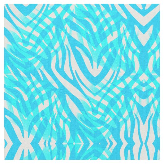 Tissu Zèbre Abstrait bleu et blanc (Fermer)