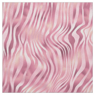 Tissu Zèbre métallique rose
