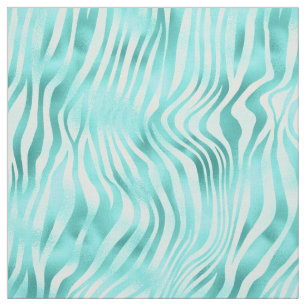 Tissu Zèbre métallique turquoise