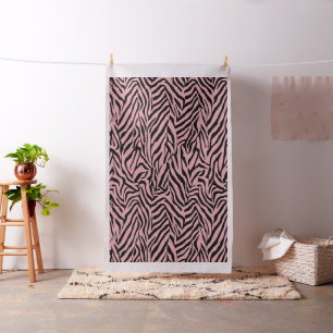Tissu Zèbre rose et noir