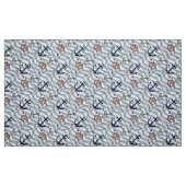 Tissu Zigzag blanc bleu de rayure de gouvernail de (Fat Quarter)