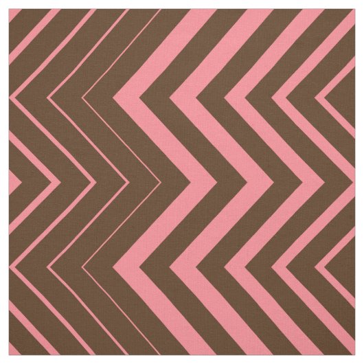 Tissu Zigzag Brown Et Rose Chevron (Échantillon)