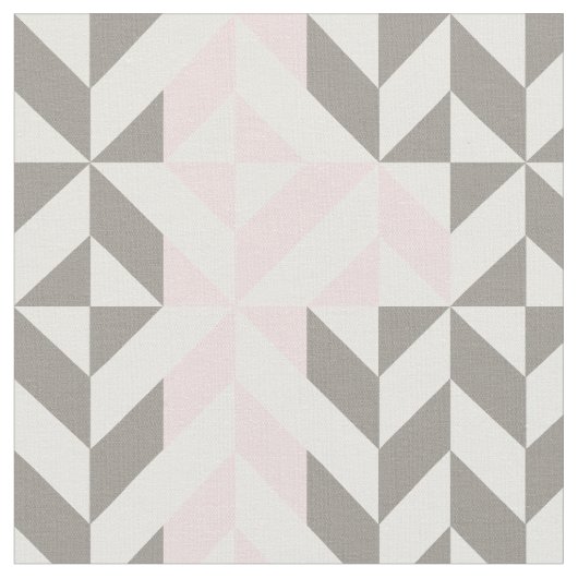 Tissu ZigZag géométrique rose et argent (Fermer)