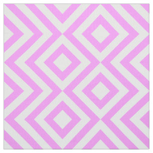Tissu Zigzags roses et blancs et diamants géométriques