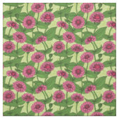 Tissu Zinnias rose sur vert clair (Échantillon)