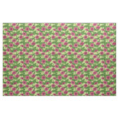 Tissu Zinnias rose sur vert clair (Fat Quarter)