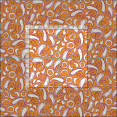 Tissu ziya tangerine damson (Carreau)