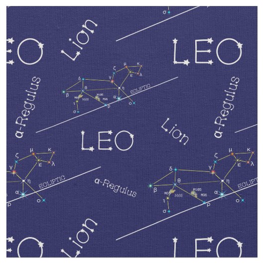 Tissu Zodiac Constellation Leo (Fermer)