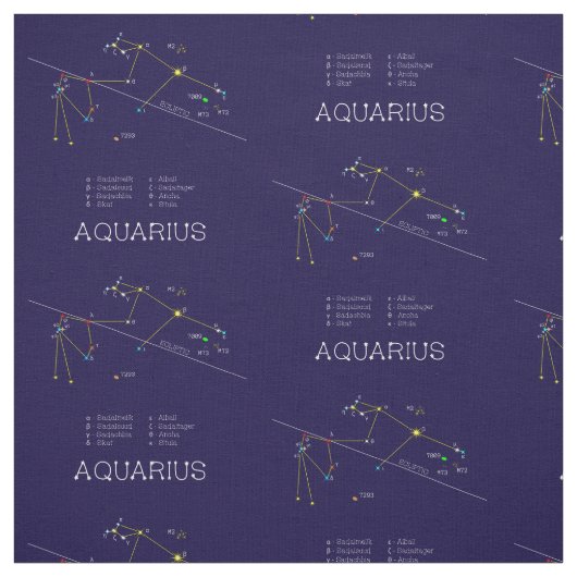 Tissu Zodiaque Aquarius (Échantillon)
