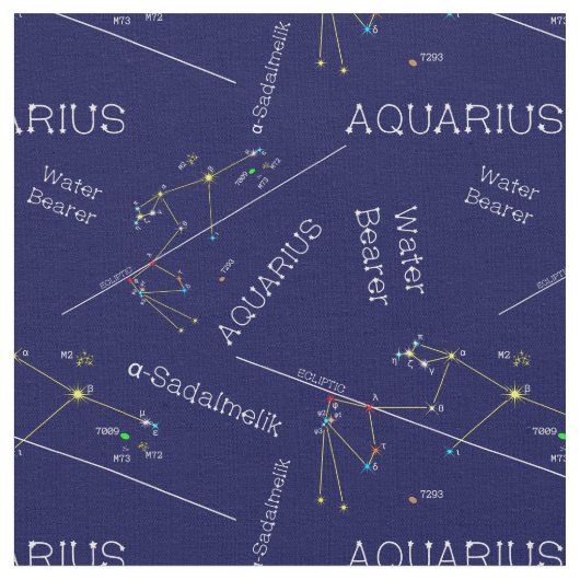 Tissu Zodiaque Aquarius (Fermer)