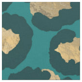 Tissu Zones de léopard turquoise et d'or (Fermer)