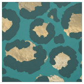 Tissu Zones de léopard turquoise et d'or (Échantillon)