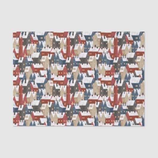 Tissue Paper (25cm x 38cm) - Christmas Houses Tissuepapier (Voorkant)