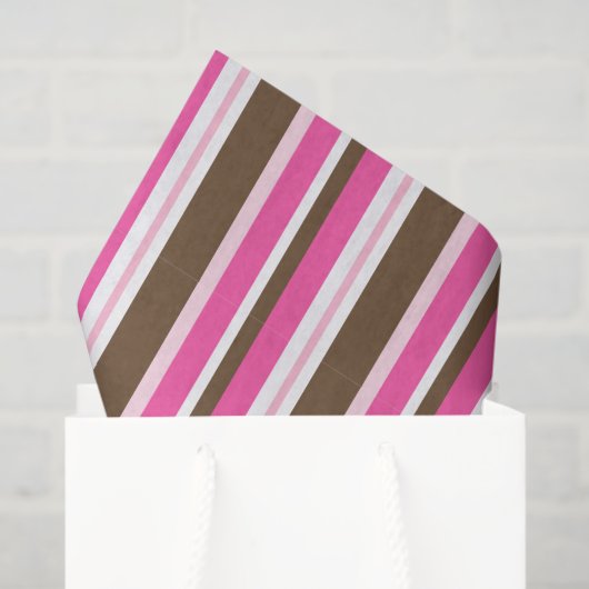 Tissue Paper Brown & Pink Stripe Tissuepapier (Cadeauzakje)