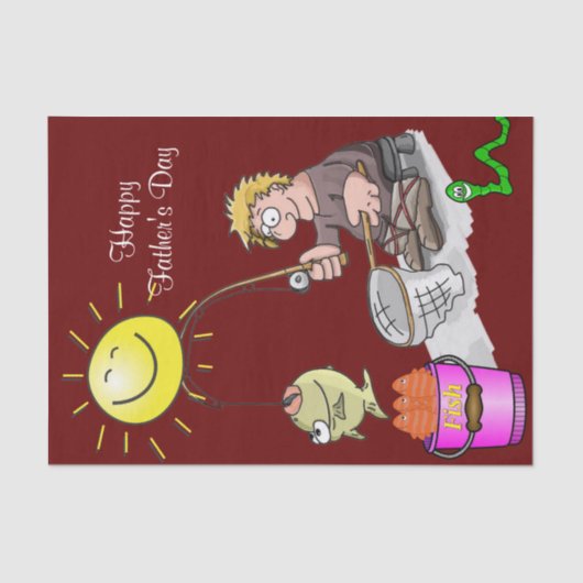 Tissue Paper Happy Vaderdag Fisherman Sun Tissuepapier (Voorkant)