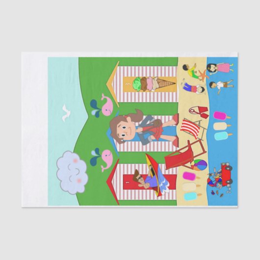 Tissue Paper Ice Cream Beach Fun Tissuepapier (Voorkant)