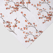 Tissue Paper Red Ilex Berry Branches Tissuepapier (Detail)