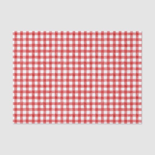 Tissue paper Red Waterverf Gingham Tissuepapier (Voorkant)