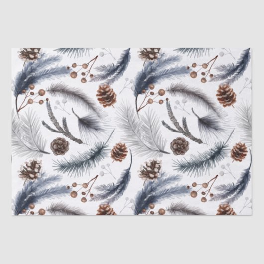 Tissue Paper Rustic Woodland Winter Boho Tissuepapier (Voorkant)