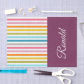 Tissue Paper Stripes Burgundy Tissuepapier (Craft)