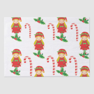 Tissue Paper van Misses Elf en Candy Canes Tissuepapier
