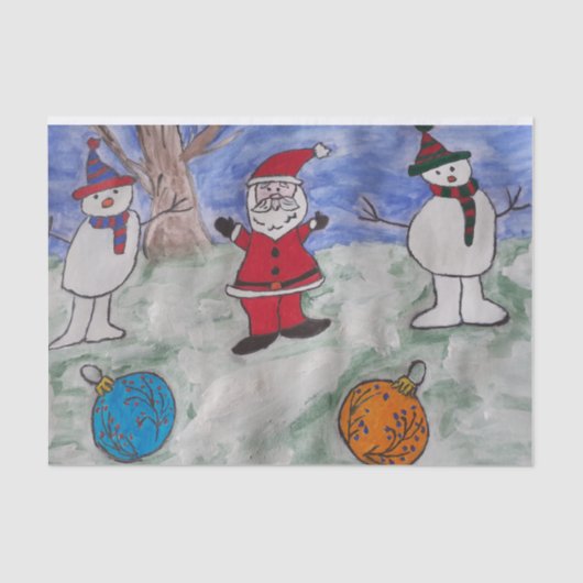 Tissue Paper voor kerstman en Snowmen Tissuepapier (Voorkant)