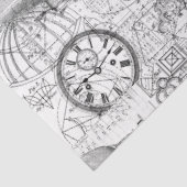 Tissue Paper, zwart-wit, Steampunk & Script Tissuepapier (Detail)