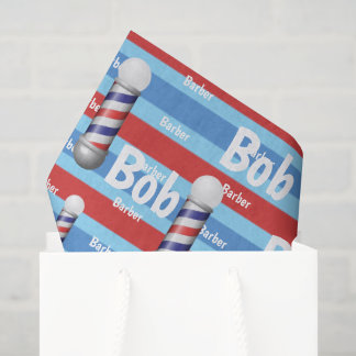Tissuepapier, Barbershop BarberpaalRood Wit Blauw  Tissuepapier
